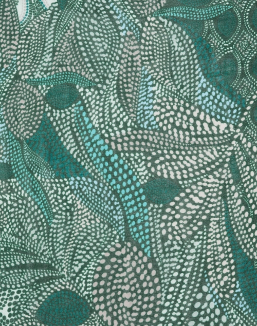 Fabric image - Kinross - Green Print Silk Cashmere Scarf