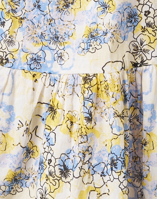Fabric image - Ro's Garden - Deauville Blue and Yellow Print Shirt Dress