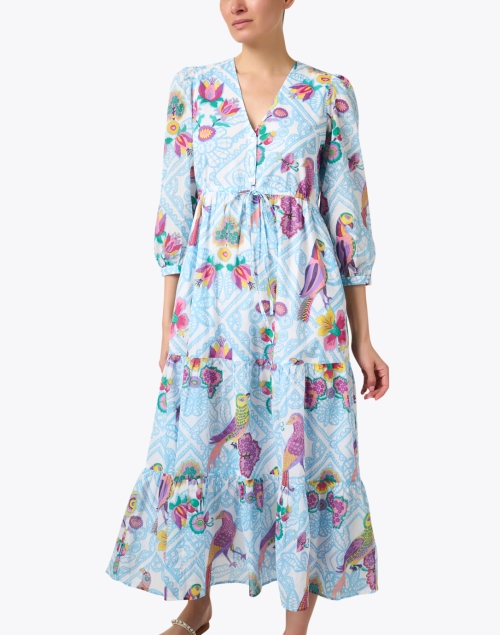 Front image - Banjanan - Castor Blue Print Dress