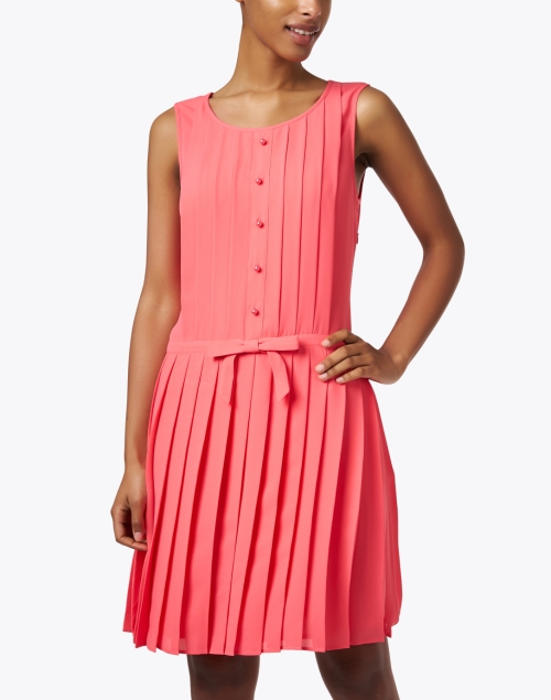 Front image - Weill - Mona Coral Pleated Mini Dress