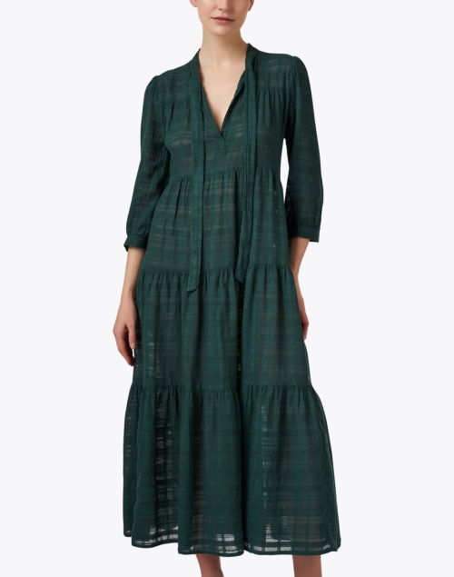 Front image - Honorine - Giselle Green Cotton Maxi Dress
