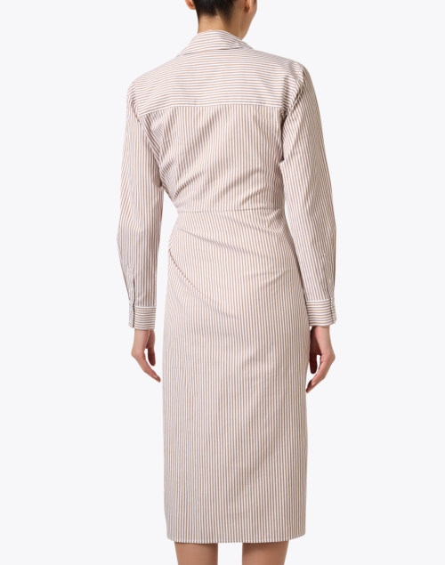 Back image - Veronica Beard - Wright Striped Cotton Shirt Dress