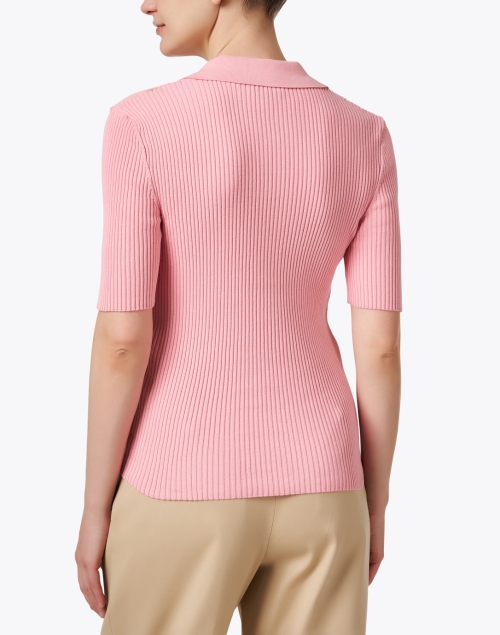 Back image - A.P.C. - Danae Pink Knit Polo Top