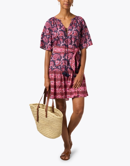 Bria Blue and Pink Print Dress