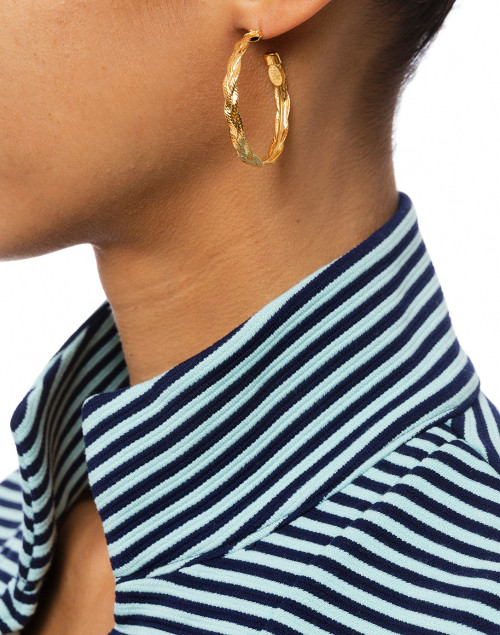 Gold Braided Hoop Earrings