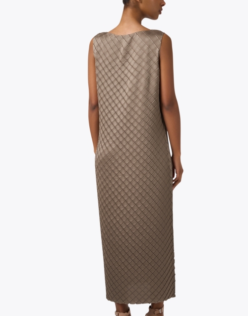 Back image - Lafayette 148 New York - Taupe Diamond Plisse Dress