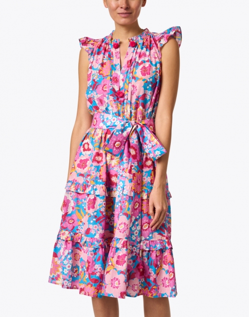 Front image - Figue - Pippa Pink Floral Print Dress