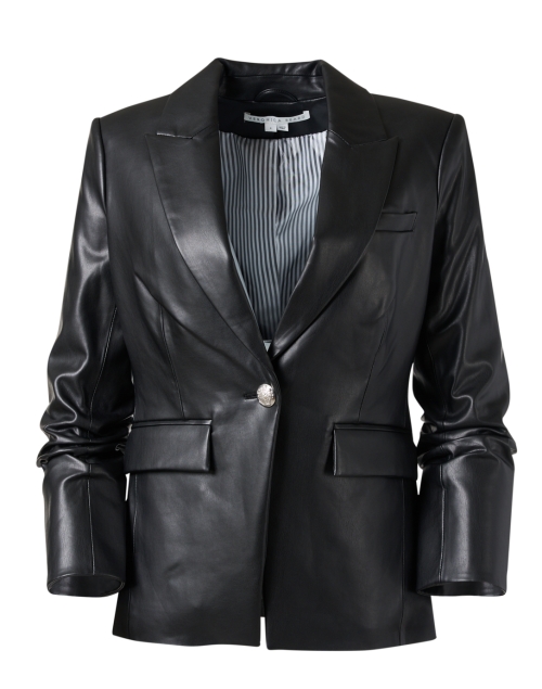 Product image - Veronica Beard - Hollis Black Faux Leather Dickey Jacket