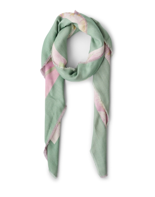 Product image - Rani Arabella - Kenya Pink and Green Print Silk Wool Scarf