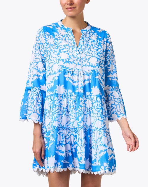 Front image - Juliet Dunn - Blue Print Cotton Dress