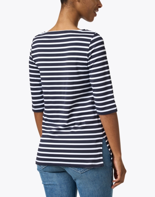 Back image - Saint James - Phare Navy and White Striped Shirt