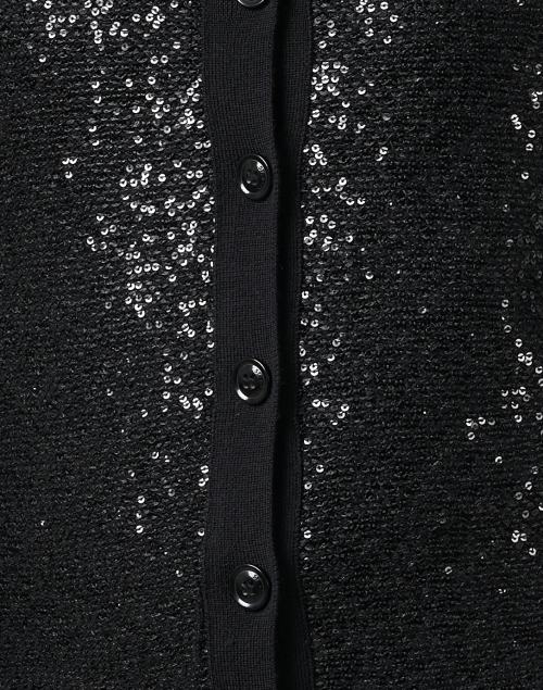 Fabric image - St. John - Black Sequin Wool Silk Cardigan