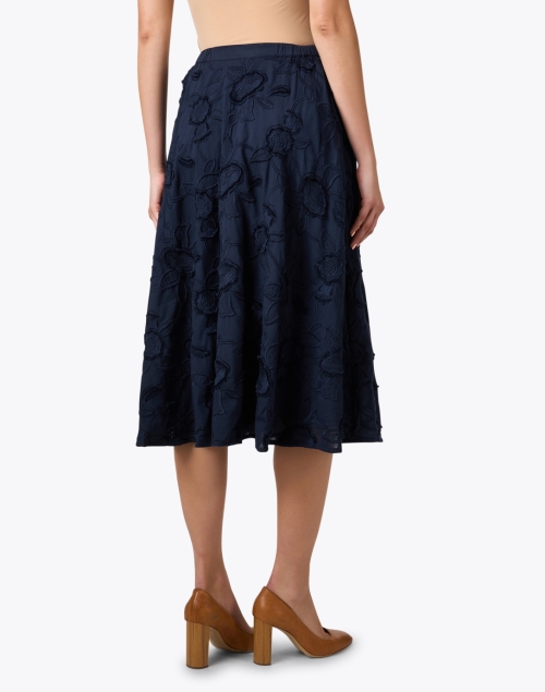 Back image - Hinson Wu - Gloria Navy Floral Skirt