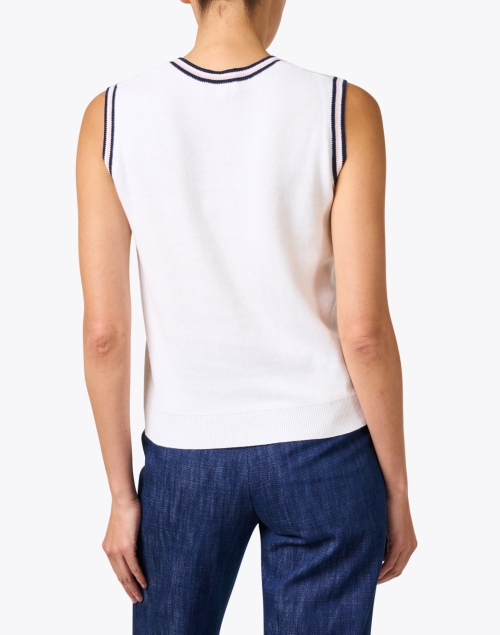 Back image - Kinross - White Cotton Cashmere Vest Top