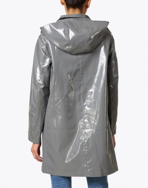 Back image - Jane Post - Storm Grey Water Repellent Slicker Coat