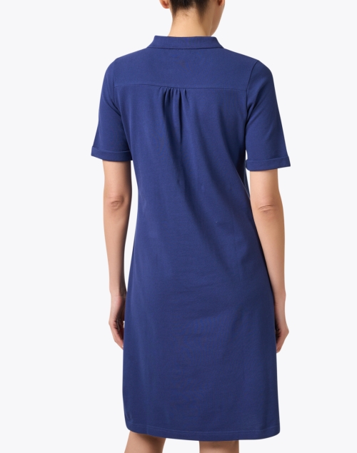 Back image - Saint James - Sheryl Navy Cotton Polo Dress