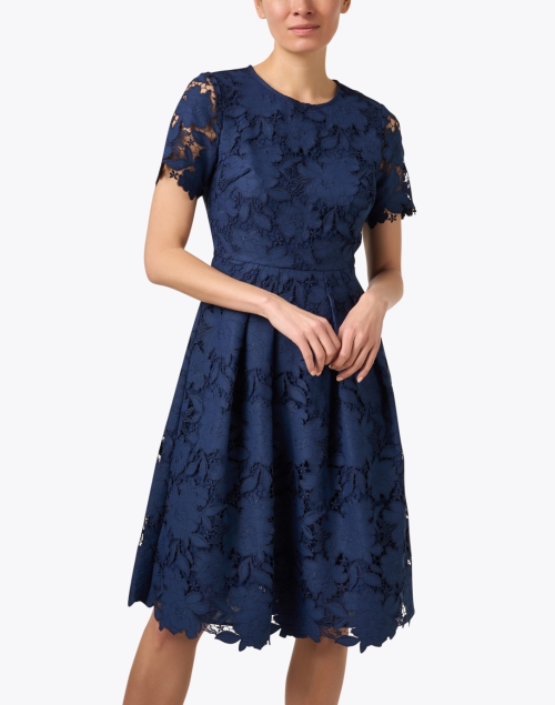 Front image - Bigio Collection - Navy Lace Dress