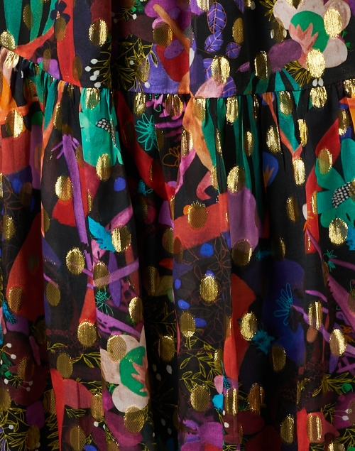 Fabric image - Soler - Sophie Black Multi Print Silk Georgette Dress 