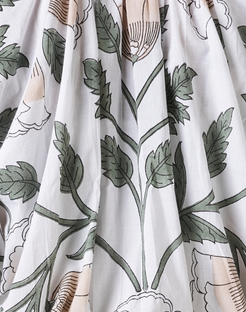 Fabric image - Juliet Dunn - White Print Cotton Lamé Dress