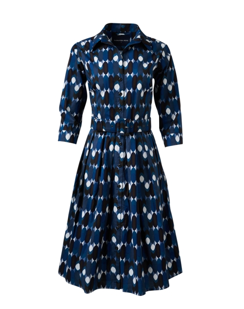 Product image - Samantha Sung - Audrey Blue Multi Print Stretch Cotton Dress