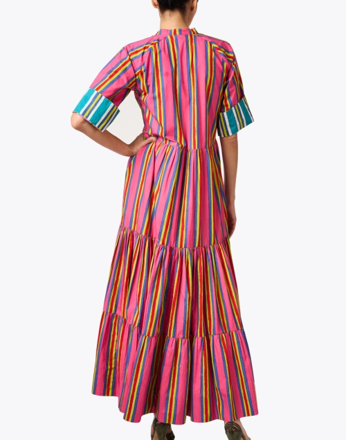 Back image - Lisa Corti - Rambagh Multi Stripe Cotton Dress