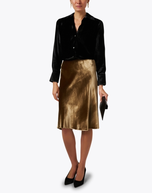 Gold Velvet Slip Skirt