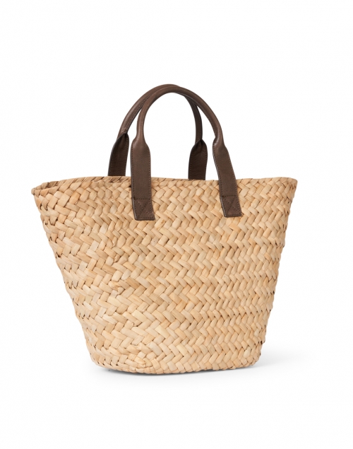 Front image - Kayu - Preston Natural Woven Seagrass and Brown Leather Tote Bag