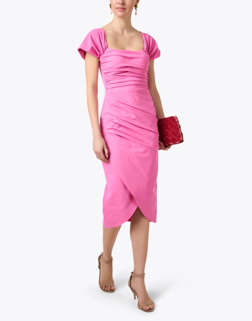 Yuda Pink Ruched Dress