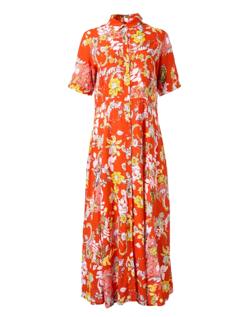 Product image - Walker & Wade - Princess Orange Floral Print Shirt Dress