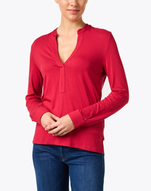 Front image - Majestic Filatures - Pink Soft Touch Henley Top