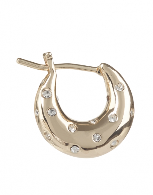 Back image - Loeffler Randall - Adeline Gold and Rhinestones Mini Dome Hoop Earrings