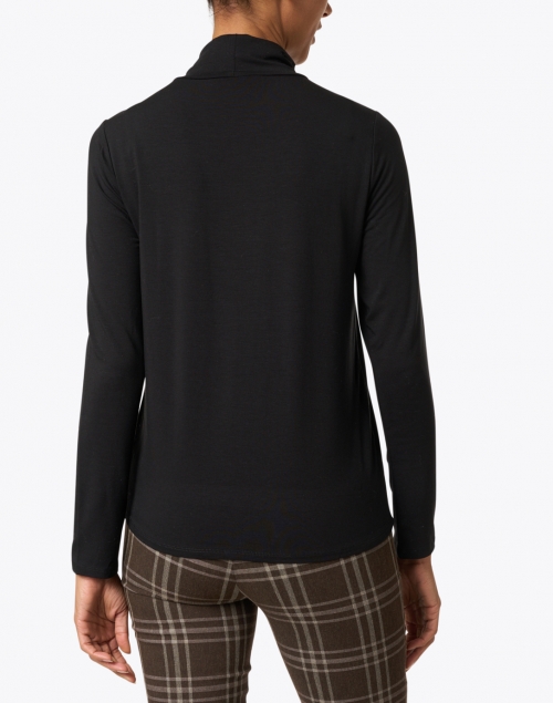Back image - Eileen Fisher - Black Fine Stretch Jersey Top