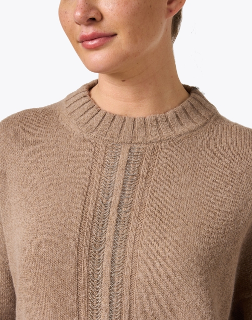 Extra_1 image - Peserico - Tan Metallic Stripe Wool Silk Sweater