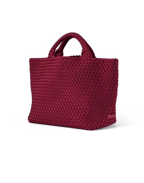 Front image - Naghedi - St. Barths Medium Burgundy Woven Handbag
