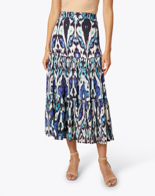 Figue - Camille Blue Ikat Midi Skirt
