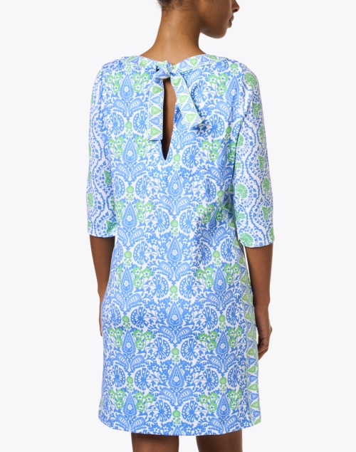 Back image - Gretchen Scott - Blue and Green East India Print Dress