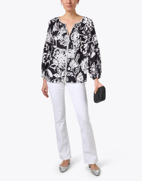 Tula Black and White Floral Top