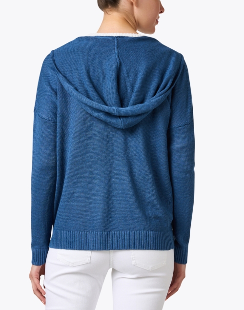 Back image - Kinross - Blue Linen Zip Hoodie Jacket