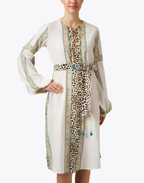 Front image - D'Ascoli - Maya Ivory Multi Print Dress