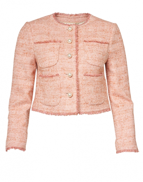 Celeste Pink Cotton Tweed Jacket | L.K. Bennett | Halsbrook