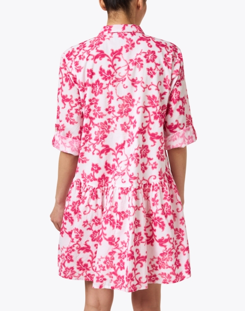 Back image - Ro's Garden - Deauville Pink and White Print Shirt Dress