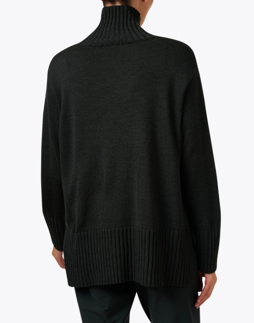 Back image - Eileen Fisher - Ivy Green Wool Turtleneck Sweater