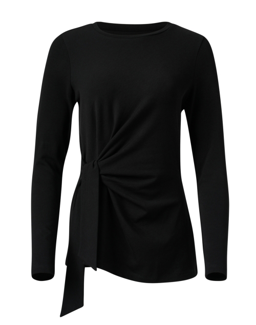 Product image - E.L.I. - Black Pima Cotton Tie Tunic Top