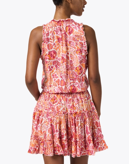 Back image - Poupette St Barth - Clara Pink and Red Print Dress