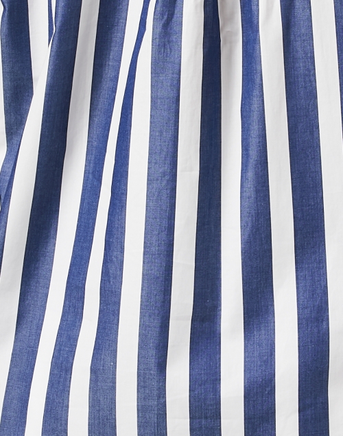 Fabric image - Vilagallo - Vernen Blue and White Stripe Lace Sleeve Blouse