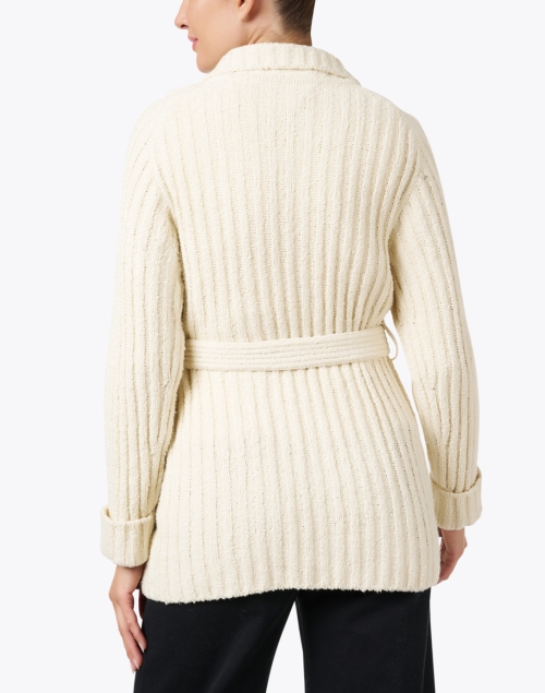 Back image - Margaret O'Leary - Ivory Cotton Fleece Jacket