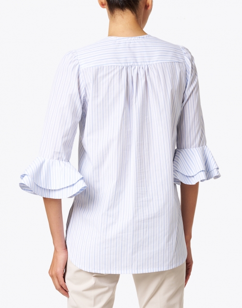 Dovima Paris - Wren Blue Variated Stripe Cotton Shirt 