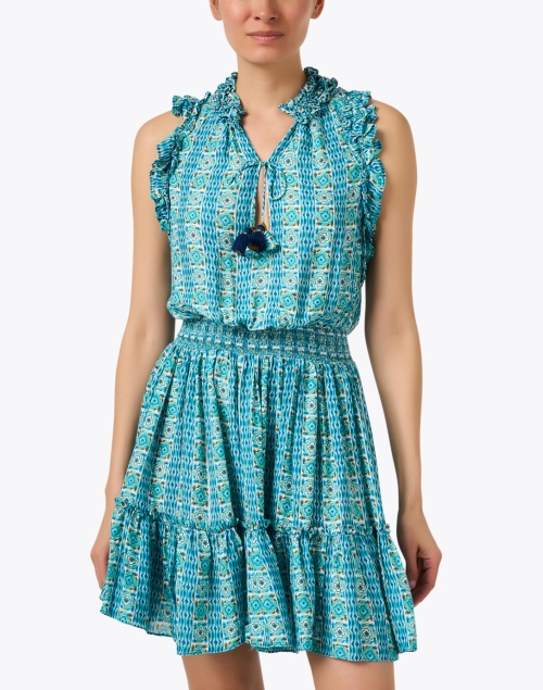 Front image - Poupette St Barth - Triny Turquoise Print Dress 