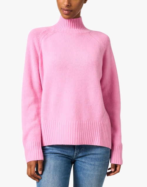 Front image - Allude - Pink Wool Cashmere Sweater