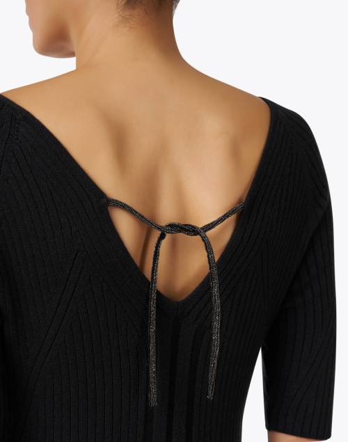 Extra_1 image - Ecru - Black Rib Knit Dress